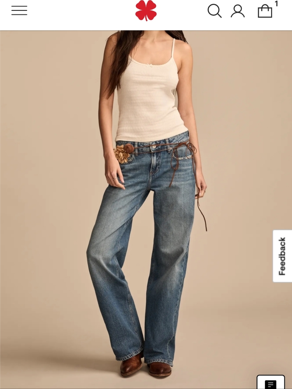Lucky Brand, Low Rise, Wide Leg Denim Jeans, The Baggy